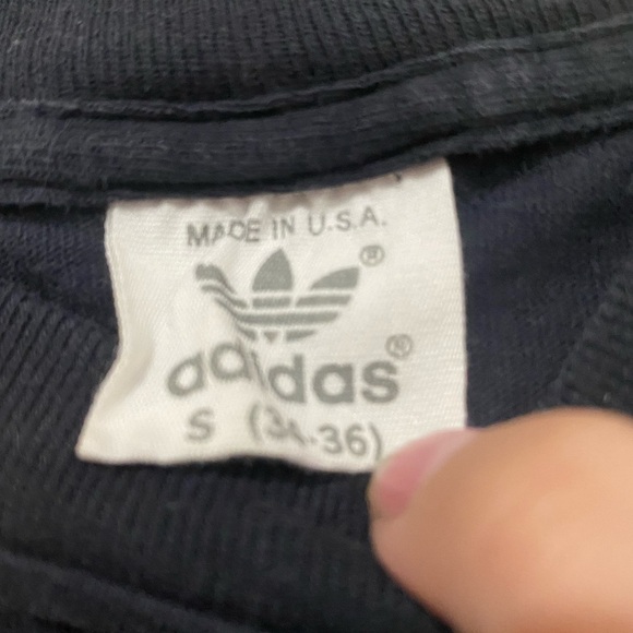 Vintage 80s Adidas Double Sided Art Tee Size Small Single Stitch - Picture 4 of 4